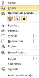 Copiar y pegar en Word