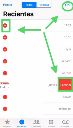 Cómo borrar la información del historial de llamadas en tu iPhone