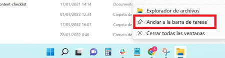 Anclar una carpeta a la barra de tareas en Windows 10, 11