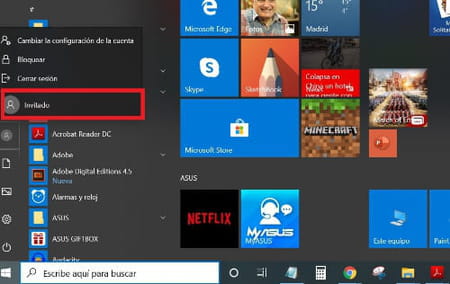 Crear cuenta de invitado en Windows 10