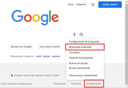 Cómo acceder a la búsqueda avanzada de Google