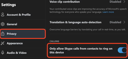 Skype mute