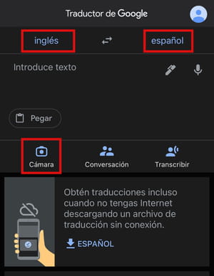 Cómo traducir usando la cámara del celular
