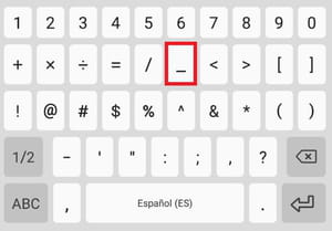 Poner guión bajo en Android