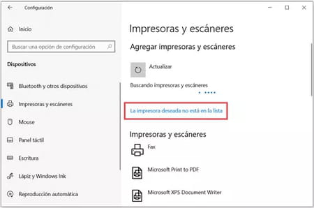 Instalar una impresora en Windows 10