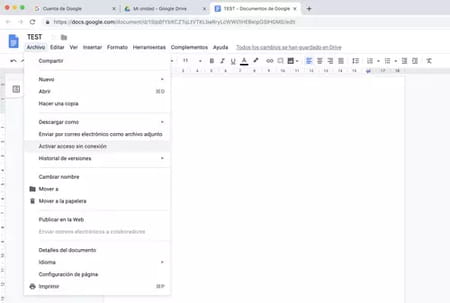 Google Docs sin conexión