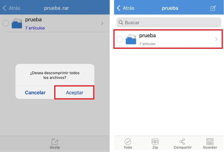 ¿Cómo abrir archivos RAR en el iPhone o iPad?