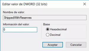 Eliminar completamente el espacio reservado por Windows 10