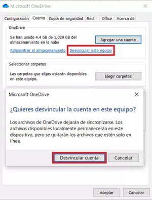 Desactivar o desinstalar OneDrive en Windows 10