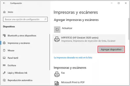 Instalar una impresora en Windows 10