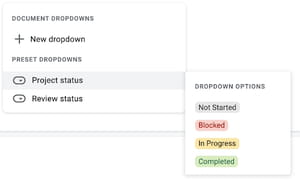 google docs dropdown