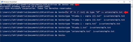 Cómo juntar varios archivos .txt