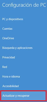 Restaurar PC en Windows 8