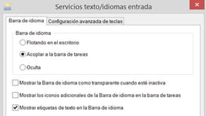 Fijar barra de idiomas en Windows 8