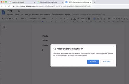 Google Docs sin conexión