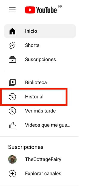 Borrar el historial de YouTube