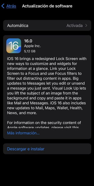 Cómo instalar iOS 16