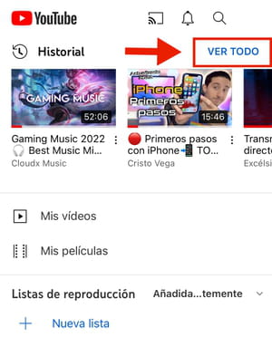 Cómo borrar el historial de YouTube