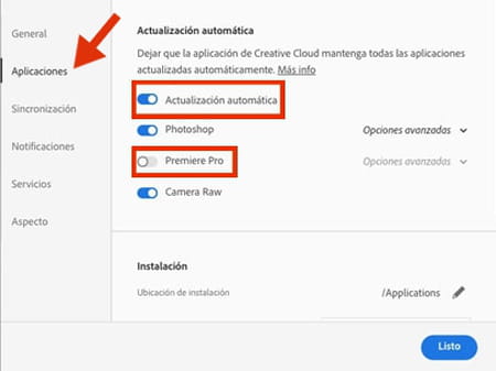 Cómo actualizar automáticamente Creative Cloud