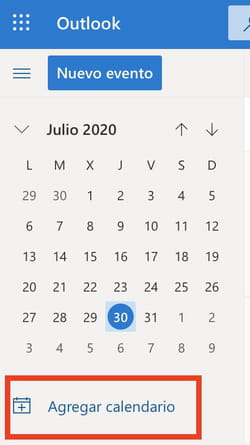 Importar calendario en Outlook