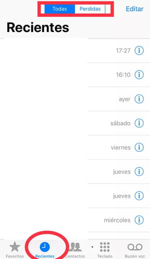 Cómo visualizar el historial de llamadas en tu iPhone