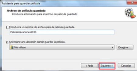 Guardar un vídeo en Windows Movie Maker