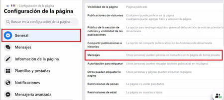 Cómo inhabilitar los mensajes a páginas de Facebook