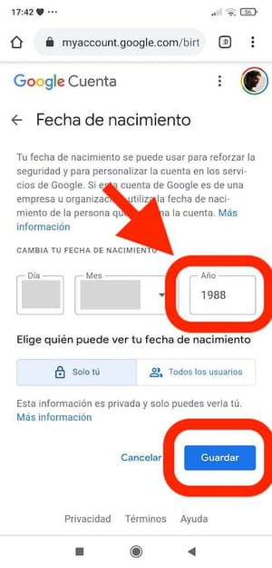 Quitar la restricción de edad en YouTube