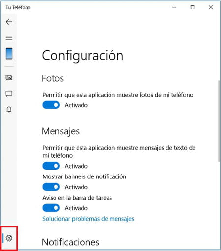 ¿Cómo permitir la gestión de SMS desde Windows 10?