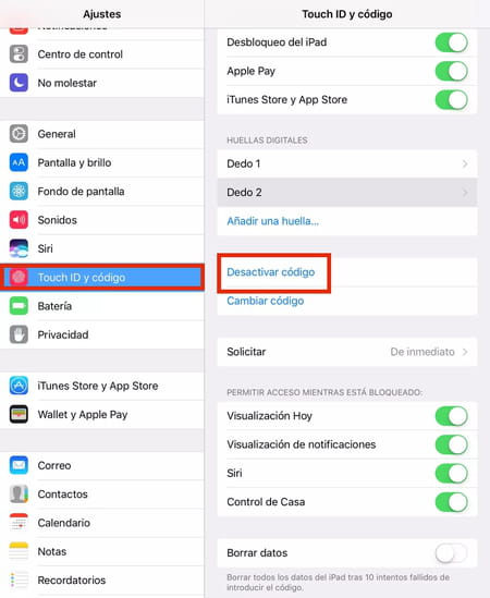 Cómo desactivar tu contraseña en un iPad