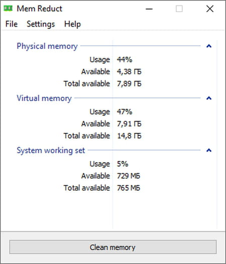 Download Mem Reduct free for PC - CCM
