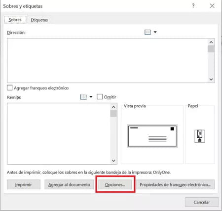 Cómo crear rótulos en Word para imprimir en sobres