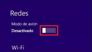 Cómo activar o desactivar el modo avión en Windows 8