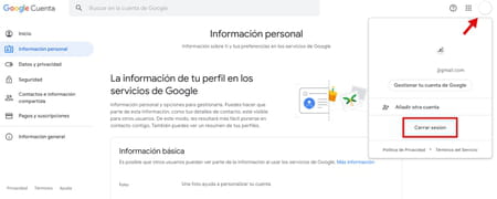 Cómo desconectarte de tu cuenta de Google