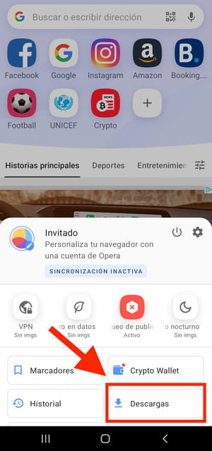 Cómo ver los archivos descargados en Opera Android