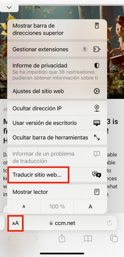 Cómo traducir páginas web en Safari