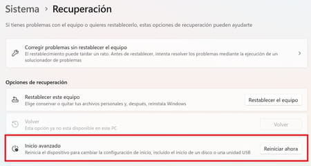 Reiniciar en Modo Seguro en Windows 11