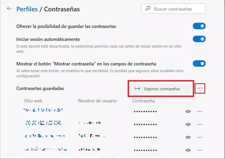 Ver contraseñas guardadas en Edge