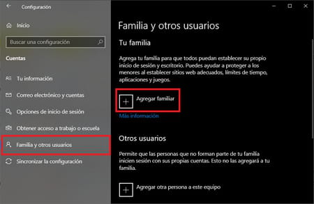 Control parental en Windows