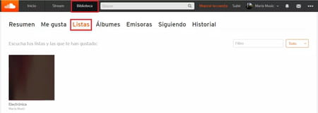 Crear una lista de reproducción SoundCloud en el navegador web