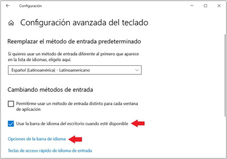 Anclar barra de idiomas en Windows 10