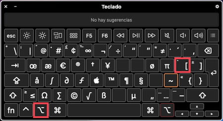 Como poner corchetes en teclado de Mac