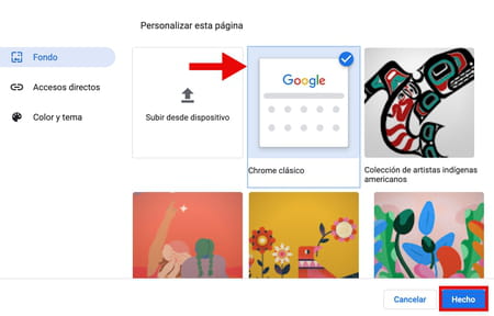 Cambiar el fondo en Chrome