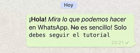 Negrita, cursiva y subrayado en WhatsApp