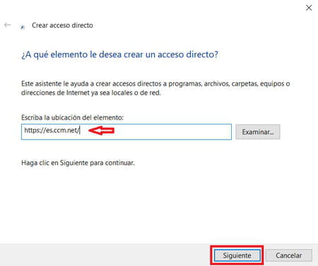 ¿Cómo colocar un acceso directo a una página web en el Escritorio de Windows? 