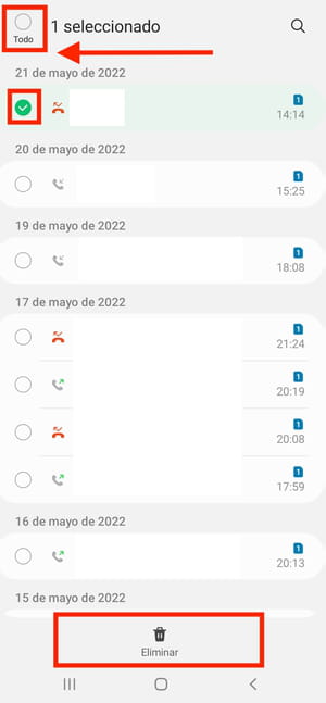 Cómo borrar la información del historial de llamadas en tu Android