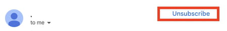 Gmail unsubscribe button