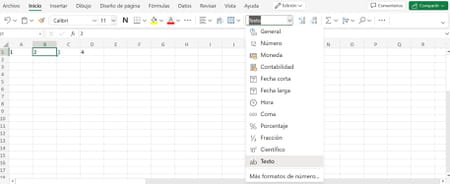 Convertir formato fecha o número a texto en Excel