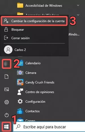 Cambiar la foto de usuario en Windows 10