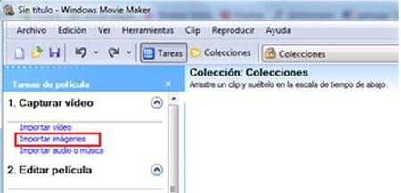 Importar fotos y música en Windows Movie Maker